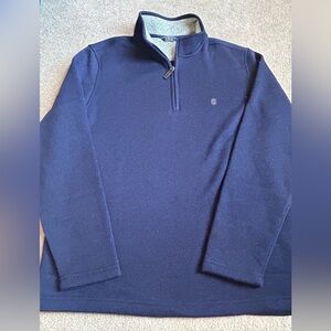 IZOD Perform X 1/4 Zip Sweater Blue Men Medium Fleece Golf Navy Pullover Golf